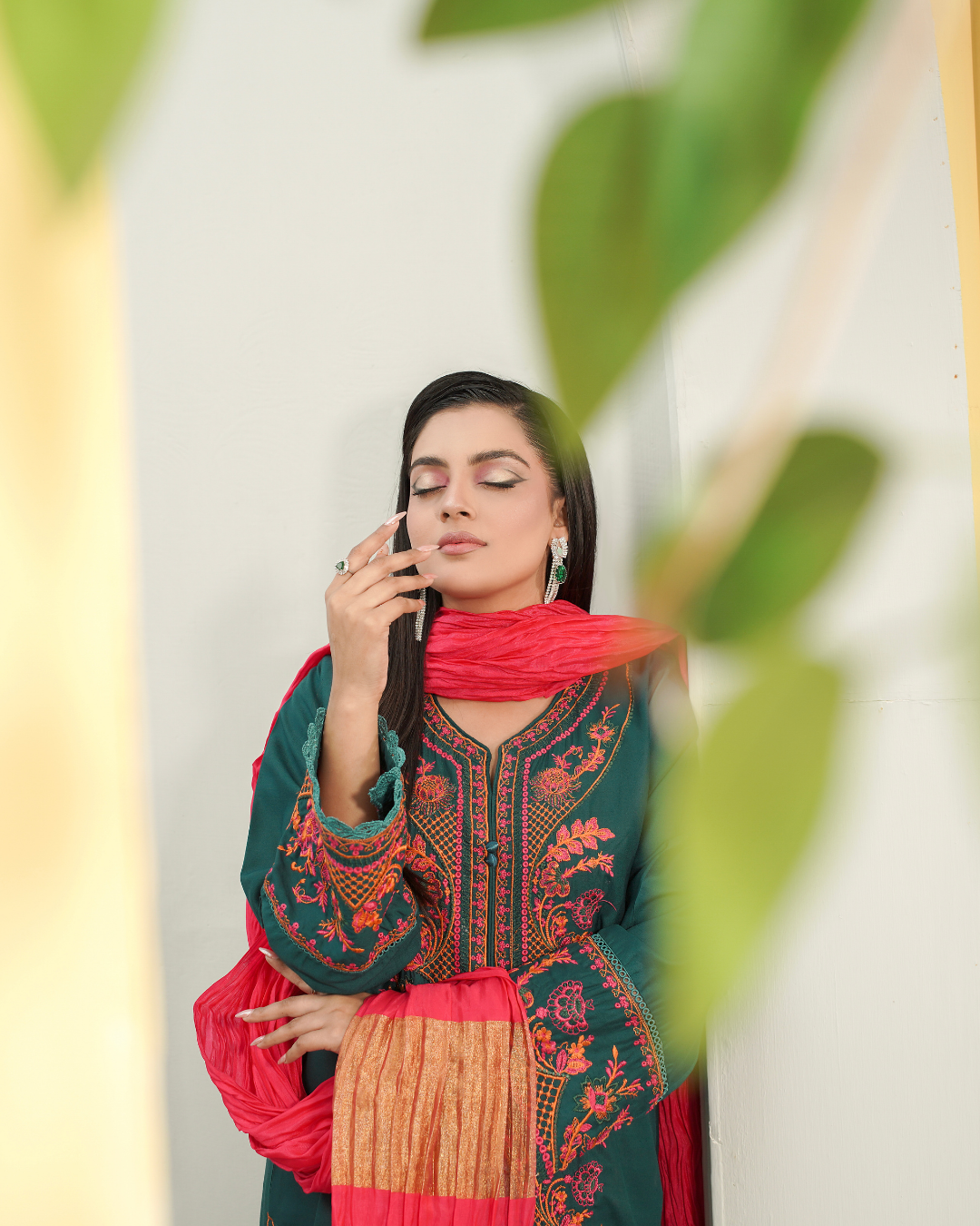 ROYAL GREEN EMBROIDERED 3PC