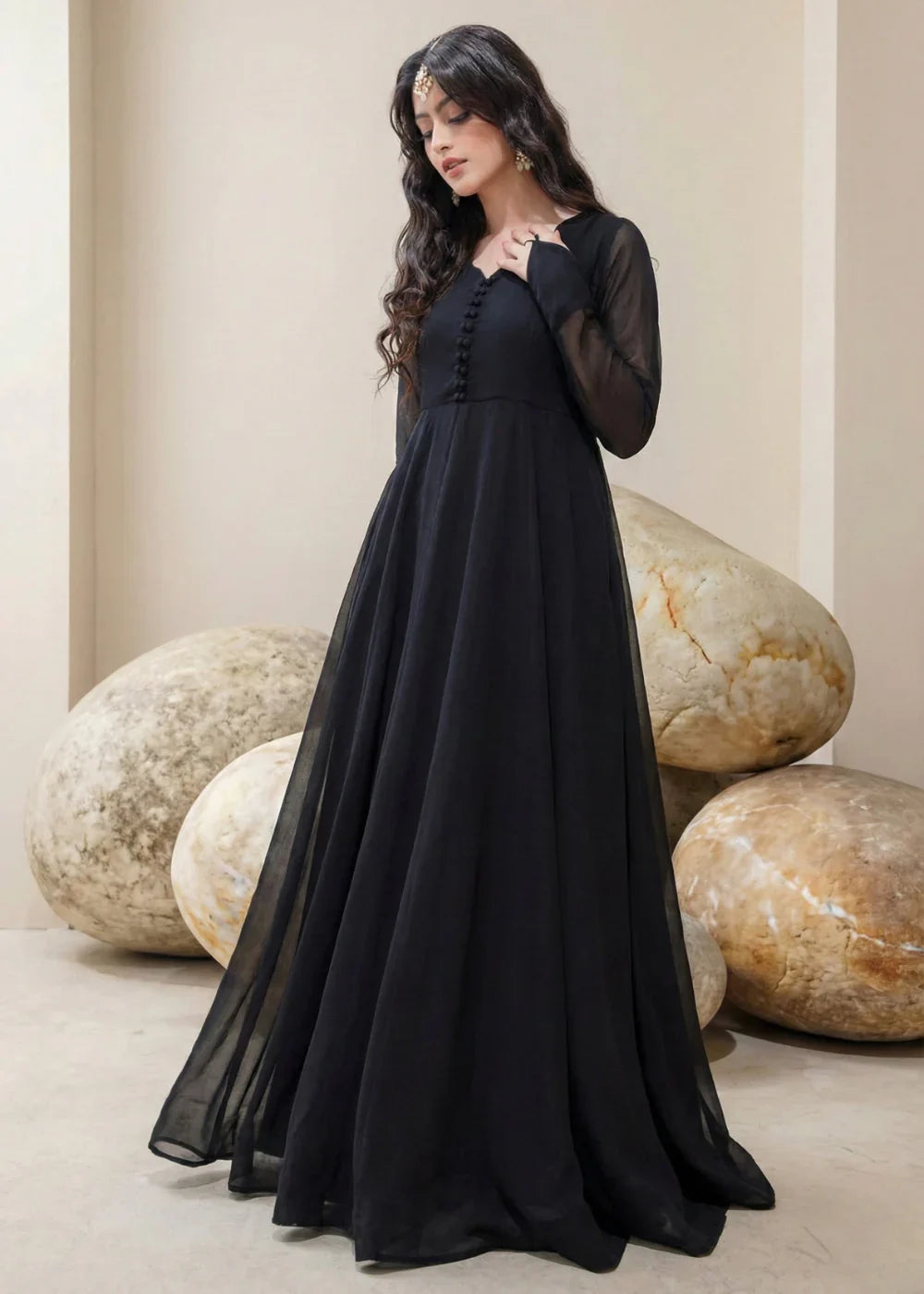 JET BLACK FROCK 2PC
