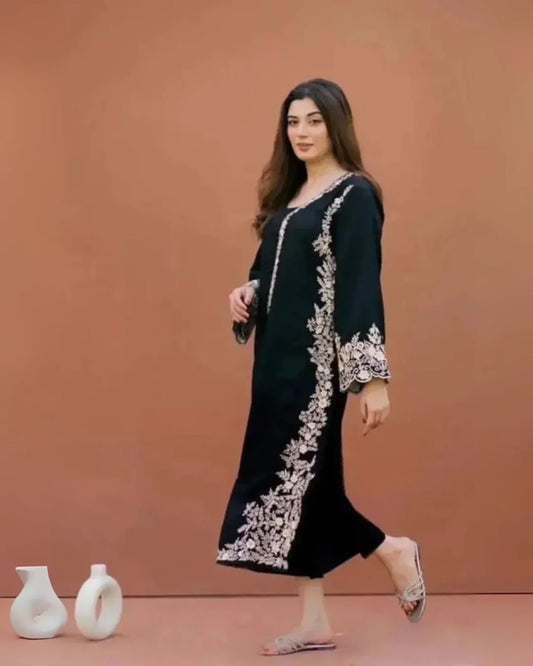 Black Embriodered  2 PC