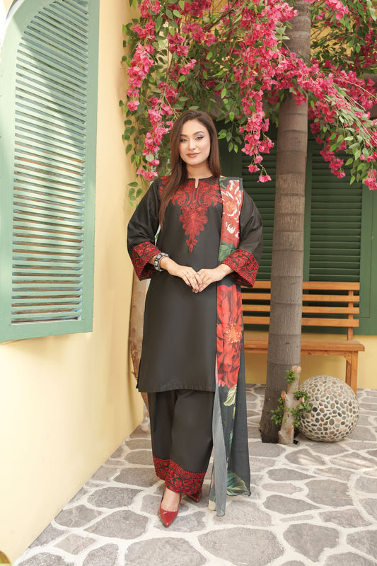 Noir Rouge 3 PC Stitched