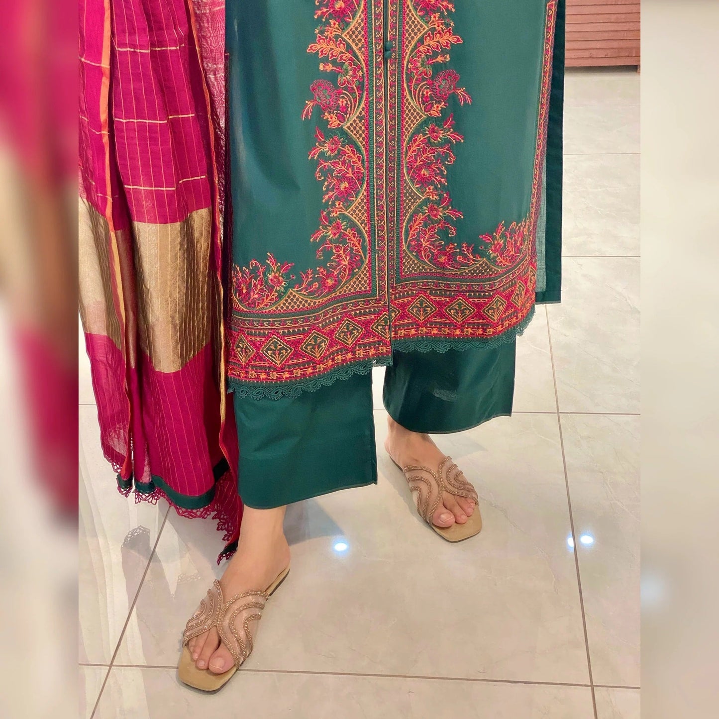 ROYAL GREEN EMBROIDERED 3PC